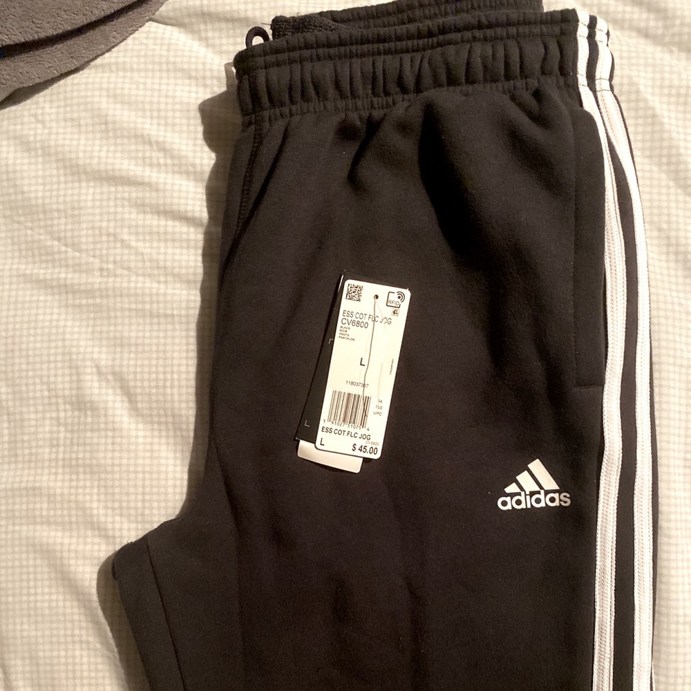 Mens adidas black sweats new with tags size large